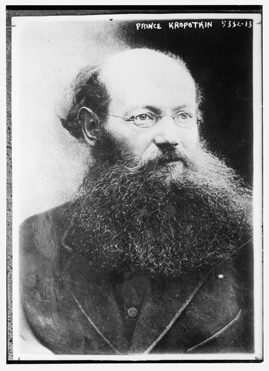 Historic black-and-white portrait of Peter Kropotkin